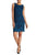 Chetta B - B1716898 Crochet Lace Sheath Cocktail Dress In Green and Blue