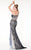 Panoply - 14851 Laced Asymmetric Sheath Dress in Black and Neutral