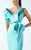 MNM Couture - Ruffled V-Neck Couture Dress G0725 in Green