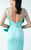 MNM Couture - Ruffled V-Neck Couture Dress G0725 in Green