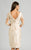 Feriani Couture - 18557 Lace Bateau Sheath Dress In Neutral