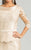Feriani Couture - 18557 Lace Bateau Sheath Dress In Neutral