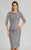 Feriani Couture - 18557 Lace Bateau Sheath Dress In Silver
