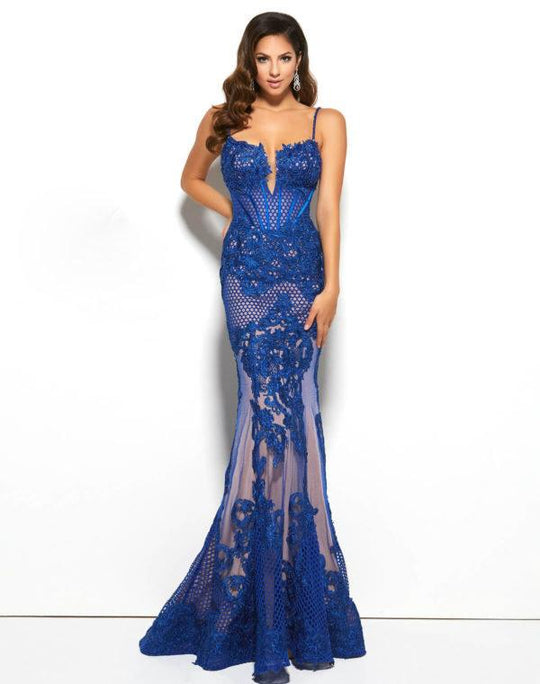 Mac Duggal - Black White Red Style 78999R in Blue