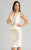 Feriani Couture - 18558 Bejeweled Peplum Cocktail Dress In White