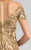 Feriani Couture - 18569 Embellished V-Neck A-Line Dress In Neutral