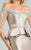 Feriani Couture - 18574 Beaded Off-Shoulder Trumpet Dress In Silver