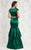 Feriani Couture - 18582 Ruffled Deep V-Neck Mermaid Dress In Green