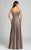 Feriani Couture - 18585 Laced Off Shoulder A-Line Gown In Gray