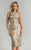 Feriani Couture - 18601 Shimmering Bateau Cocktail Dress In Silver and Neutral