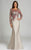 Feriani Couture - 18606 Embellished Bateau Neck Mermaid Dress In Silver