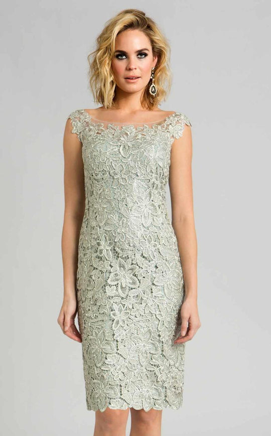 Feriani Couture - 18612 Floral Lace Cocktail Dress  In Silver