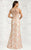 Feriani Couture - 18618 Sheer Floral Embellished Gown In Pink