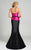 Feriani Couture - 18626 Two Tone Mermaid Dress In Pink and Black
