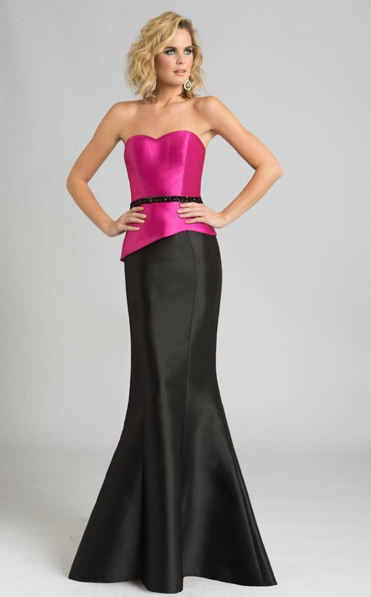Feriani Couture - 18626 Two Tone Mermaid Dress In Pink and Black