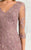 Feriani Couture - 18633 Quarter Sleeve Lace V-neck Mermaid Dress in Purple
