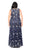 Kurves by Kimi - Sleeveless with Shimmering Vines Evening Dress 71153 In Blue and Silver