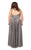 Kurves by Kimi - Illusion Jewel Neckline Sheer A-line Dress 71161 in Gray