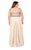 Kurves by Kimi - Bead Embellished Bateau Neck A-line Dress 71163 In Neutral