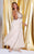Kurves by Kimi - Bead Embellished Bateau Neck A-line Dress 71163 In Neutral