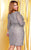 Kurves by Kimi - Flirty Beaded and Jeweled Bateau Neck Sheath Dress 71175 In Silver
