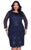 Kurves by Kimi - Flirty Beaded and Jeweled Bateau Neck Sheath Dress 71175 In Blue