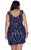 Kurves by Kimi - Splendid Embellished Cocktail Dress 71179 in Blue