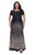 Kurves by Kimi - Two-Tone Sequin Embellished Evening Dress 71181 in Black and Gold