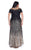 Kurves by Kimi - Two-Tone Sequin Embellished Evening Dress 71181 in Black and Gold