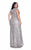 Kurves by Kimi - Full-Length Sequin Embellished Empire Evening Dress 71184 In Silver