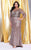 Kurves by Kimi - Sheer Long Sleeve Sequined Embellishment Evening Dress 71187 In Silver and Pink