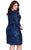 Kurves by Kimi - Stunning Embellished V-Neck Sheath Dress 73122 In Blue