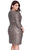 Kurves by Kimi - Stunning Embellished V-Neck Sheath Dress 73122 In Silver