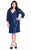 Kurves by Kimi - Stunning Embellished V-Neck Sheath Dress 73122 In Blue