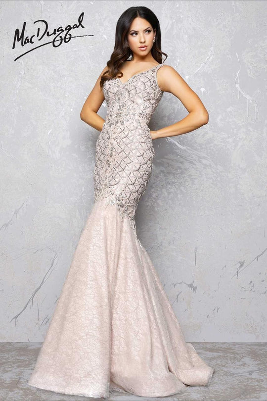 Mac Duggal - Couture Dresses Style 79077D in Silver and Neutral