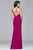 7911  Long jersey dress with fitted bodice and beaded strap