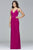 7911  Long jersey dress with fitted bodice and beaded strap