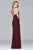 7911  Long jersey dress with fitted bodice and beaded strap