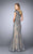 Lace Bateau Cap Sleeves Sheath Evening Dress 23059 in Gray