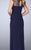 La Femme - 23112 Beaded Bateau Jersey Evening Gown In Blue