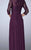 La Femme - 23139 Lace Quarter Length Sleeves Sweetheart Long Dress In Purple