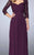 La Femme - 23139 Lace Quarter Length Sleeves Sweetheart Long Dress In Purple