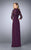La Femme - 23139 Lace Quarter Length Sleeves Sweetheart Long Dress In Purple