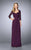 La Femme - Lace Quarter Length Sleeves Sweetheart Long Dress 23139 in Purple