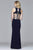 7912 Jersey scoop neck evening dress with side cutouts