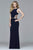 7912 Jersey scoop neck evening dress with side cutouts