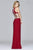 7912 Jersey scoop neck evening dress with side cutouts