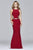 7912 Jersey scoop neck evening dress with side cutouts