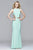 7912 Jersey scoop neck evening dress with side cutouts
