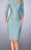 La Femme Laced Jewel Neck Column Dress 23149 In Smoky Blue